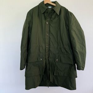 Vintage 60s Swedish C50 Jacket XL Green Military Army Field Canvas Fleece Parka